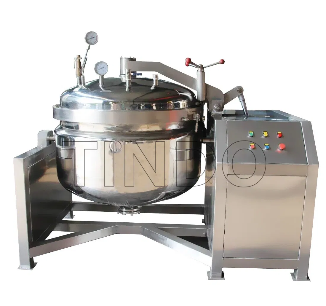 Automatic Industrial Gas Induction High Pressure Cooking Pot Machine for High Viscosity Food