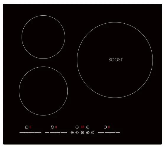 Induction Cooktop/ Induction Hob Multi Zones/ 3 Zones Ceramic Glass Plate