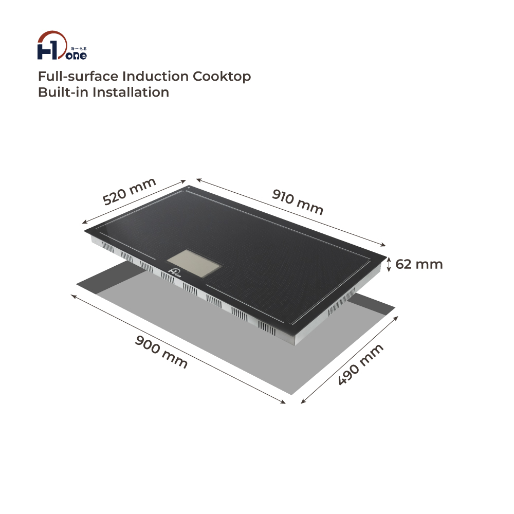 36'' Built-In Full Surface Induction Cooktop with TFT Control Screen and WiFi Connection Electric Ceramic Panel