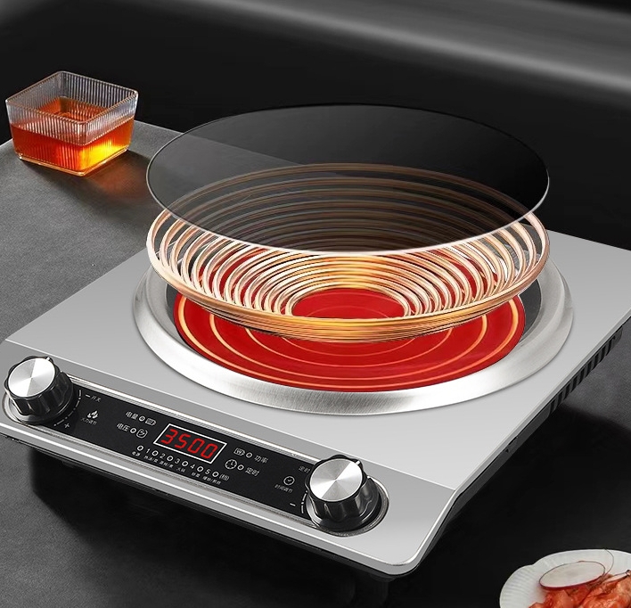 High-Power 3500W Concave Induction Cooker Home Commercial Use Portable Factory Outlet Built-In Electric Fry Household Batteries