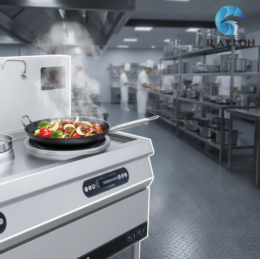 Commercial Induction Wok Cooker Double Burner Design for Restaurant Kitchen