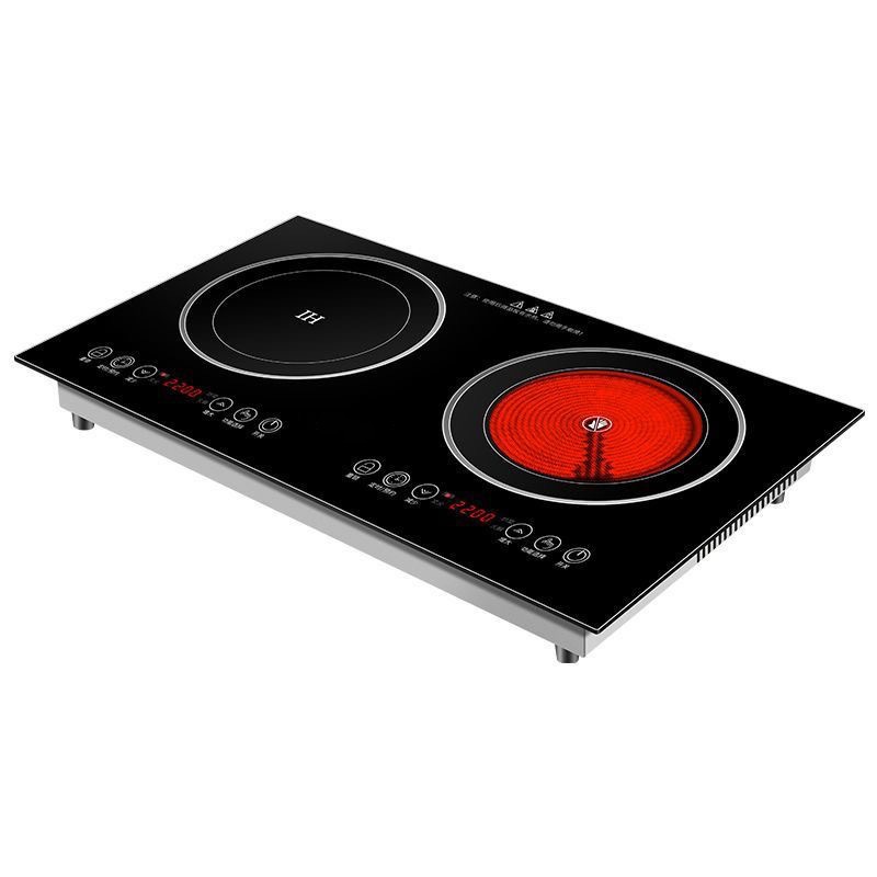 Cross-border Embedded Induction Cooker Electric Dual Burners Touch Control Black Microcrystalline Panel Household High-power
