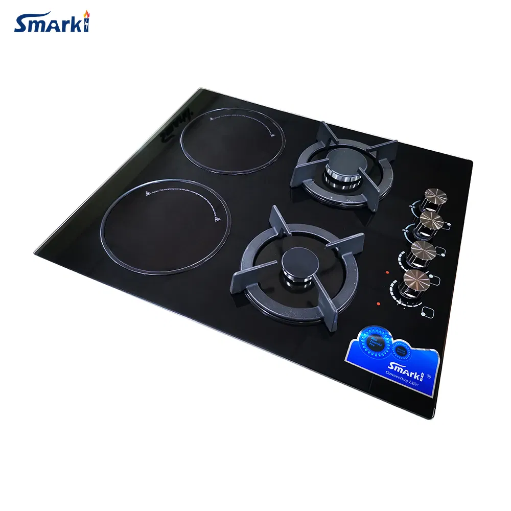 2 Gas 2 Electrical Hybrid Cooktop Built in 4 Burners Combi Hob