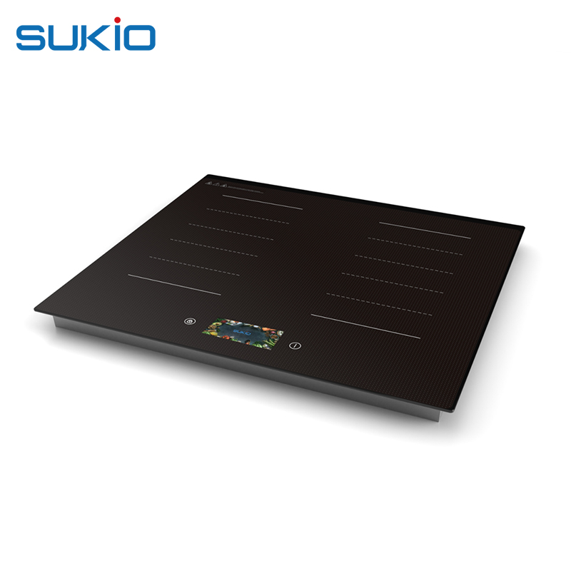 Built in Four Burners Glass Panel Induction Cooker Wifi TFT LCD Display Touch Induction Hob