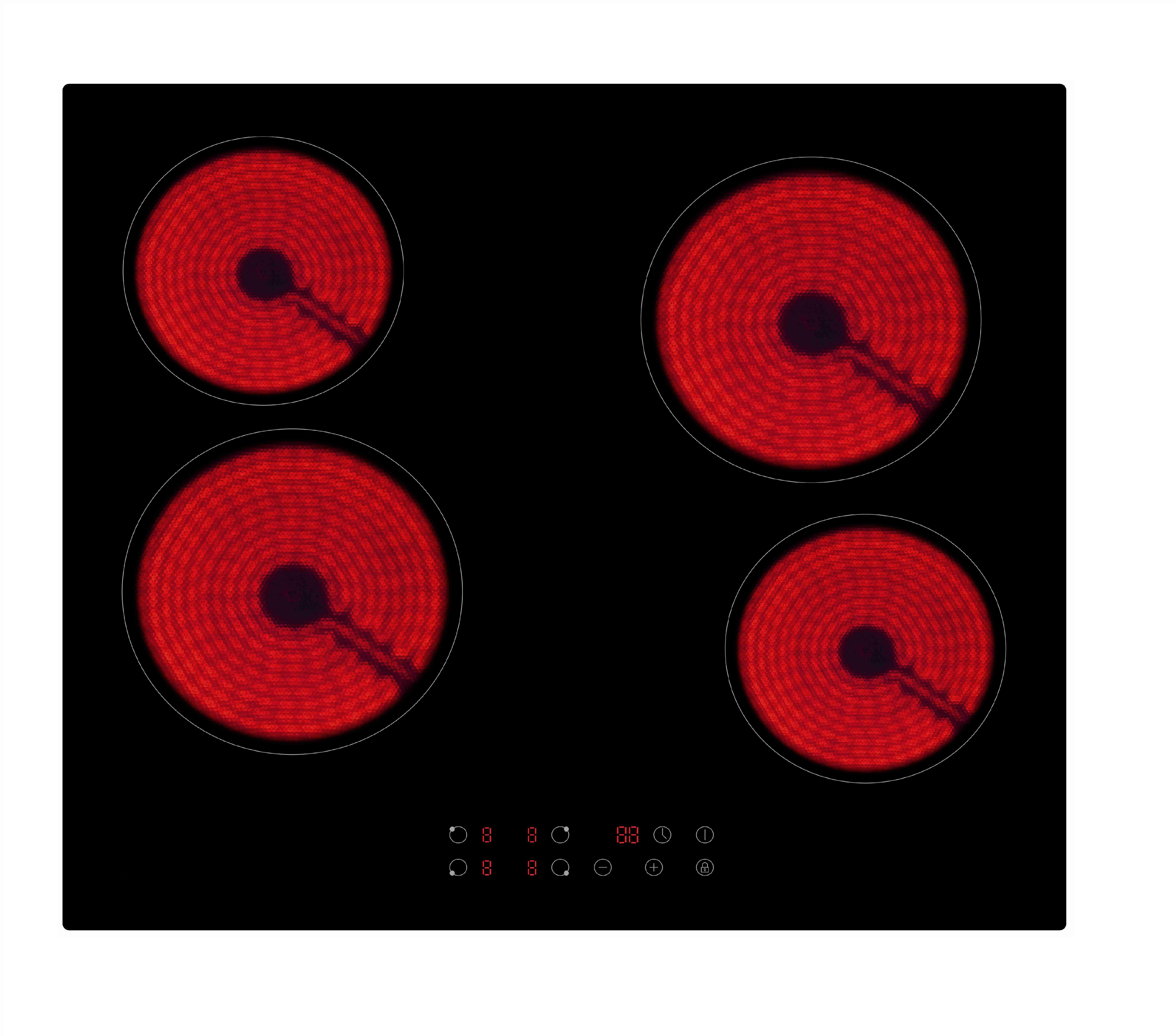 In-built 4 burner Ceramic Glass Vitro Induction Cooker Infrared Cooker Hob