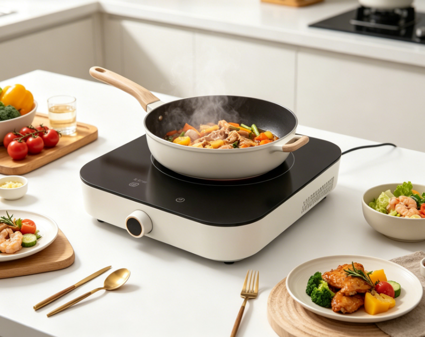 120V 1800W Induction Cooker, Single Burner Portable Induction Cooktop with Timer F18C