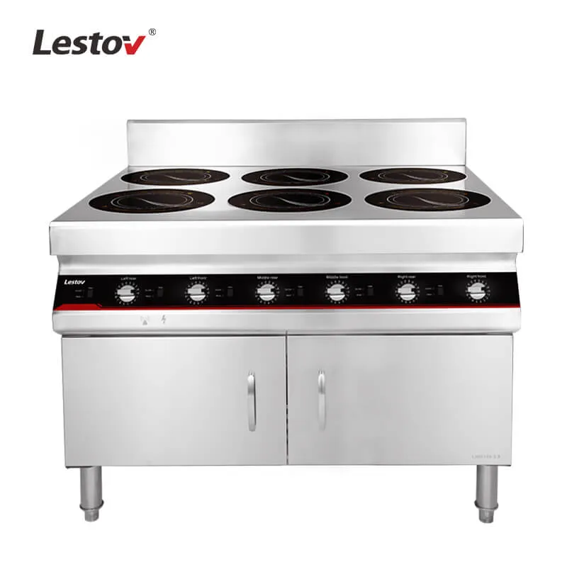 6 Burner Professional Induction Hob with Knob Control