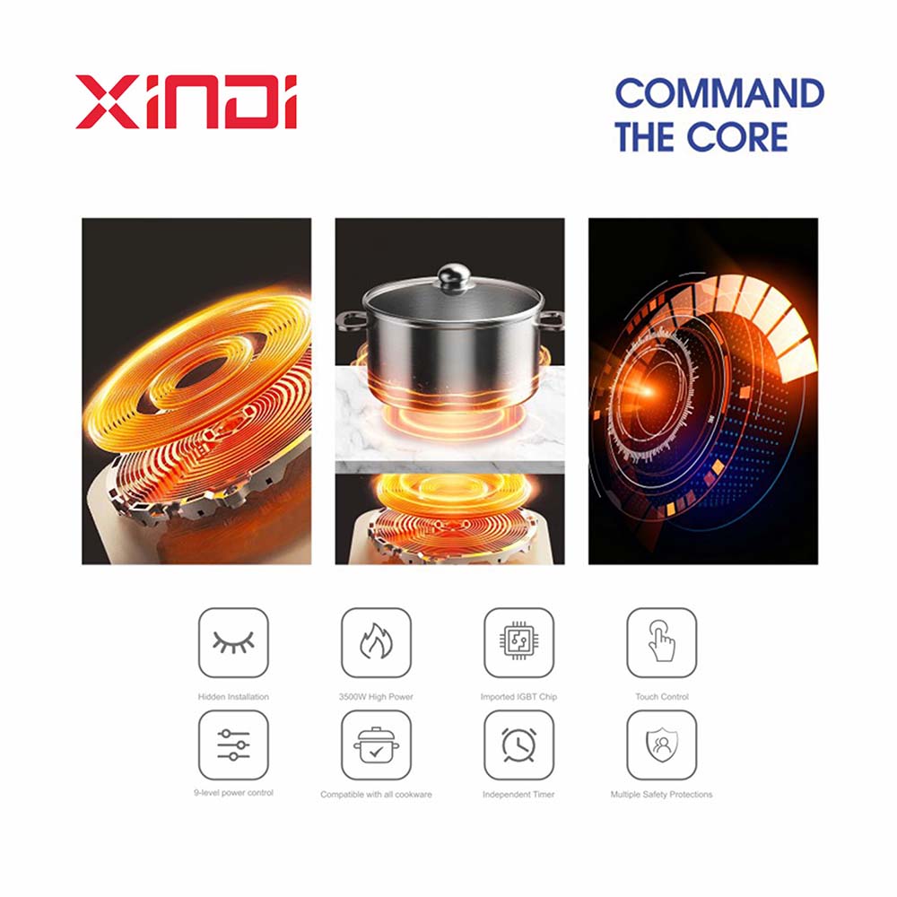 Hidden Built-In Single Burner Iron Induction Cooktop with Invisible Design for Household Use