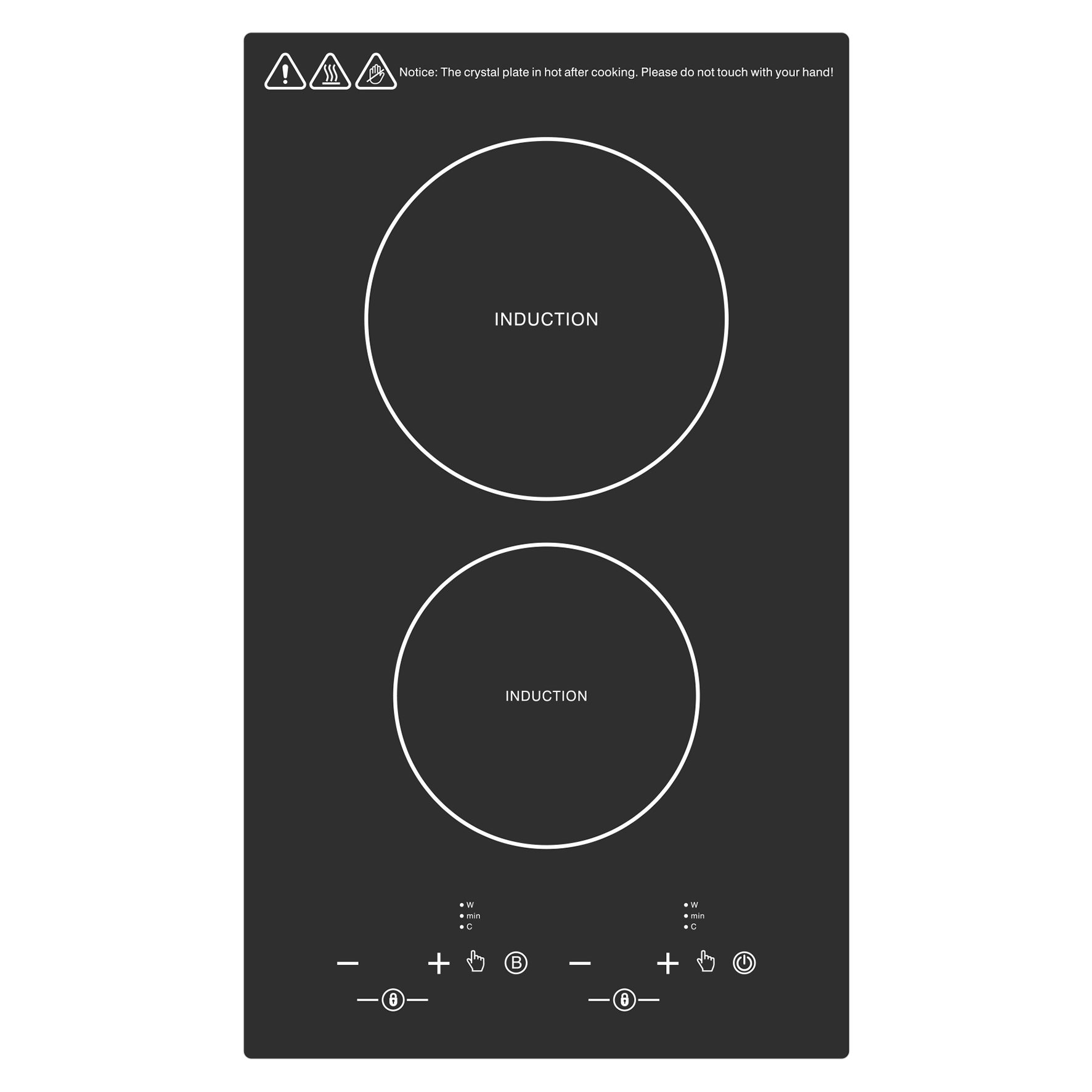 Hot Sales 2000W Built-in Induction Cooktop Electric Stove Touch Control 2 Burner Hob for Household Hotel Use Custom Plug Plastic