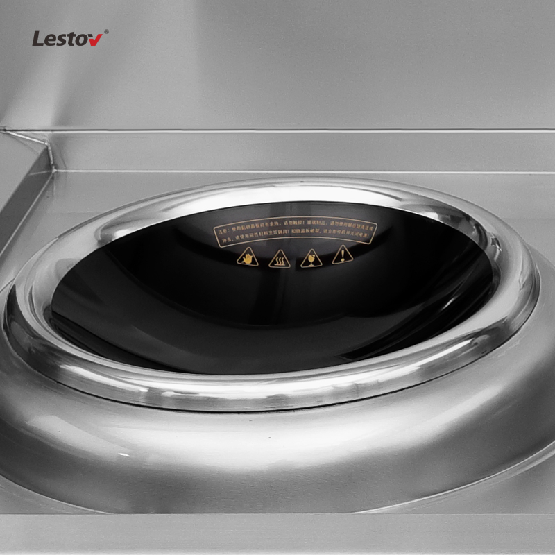 Freestanding Single Burner Induction Wok Range with Small Water Pot for Commercial Kitchen