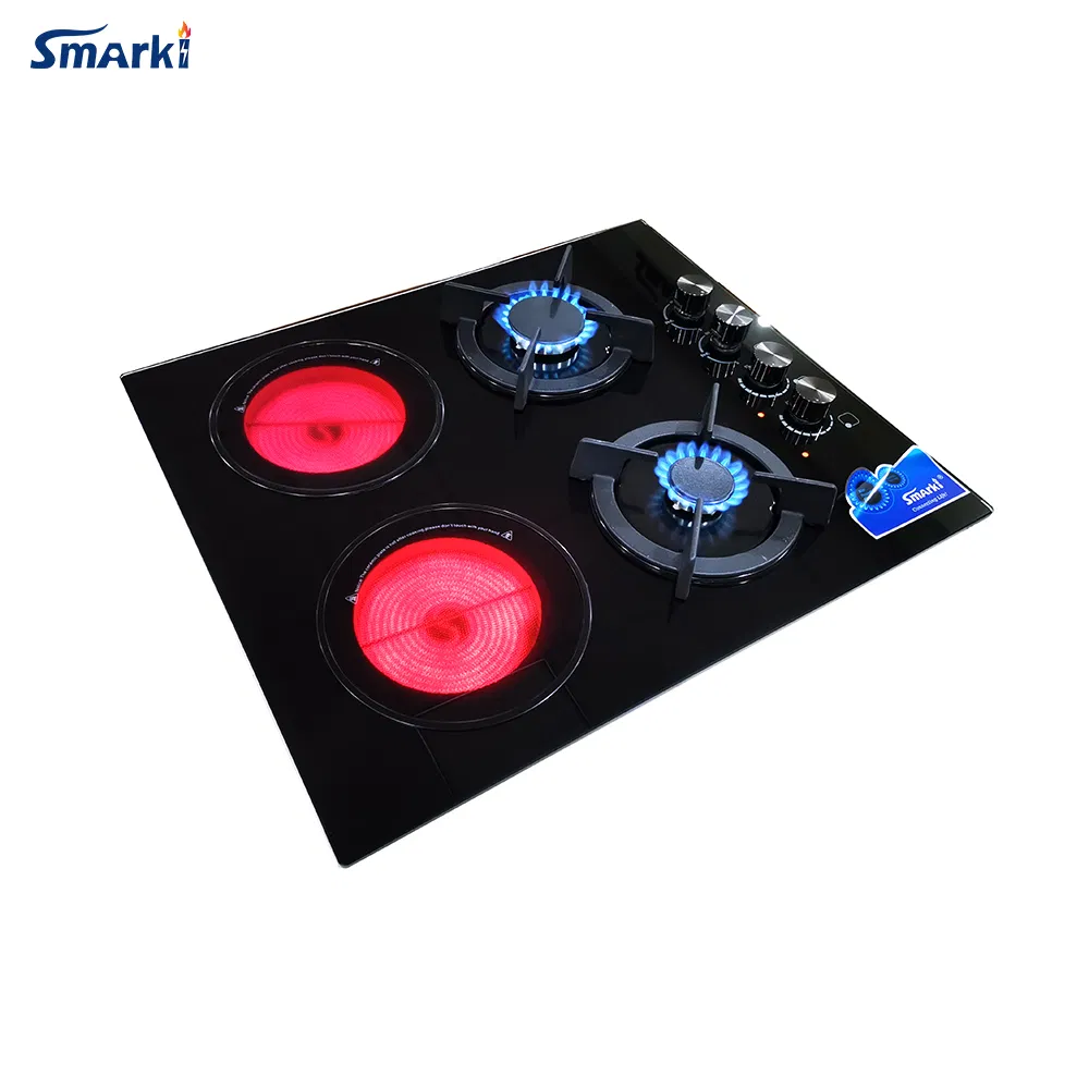 2 Gas 2 Electrical Hybrid Cooktop Built in 4 Burners Combi Hob
