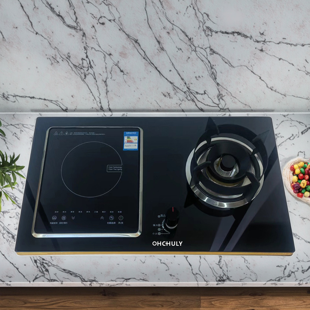 Built-in Dual Burner Gas Electric Induction Cooktop Tempered Glass Surface Hotel Household Use Class Energy Efficiency Touch