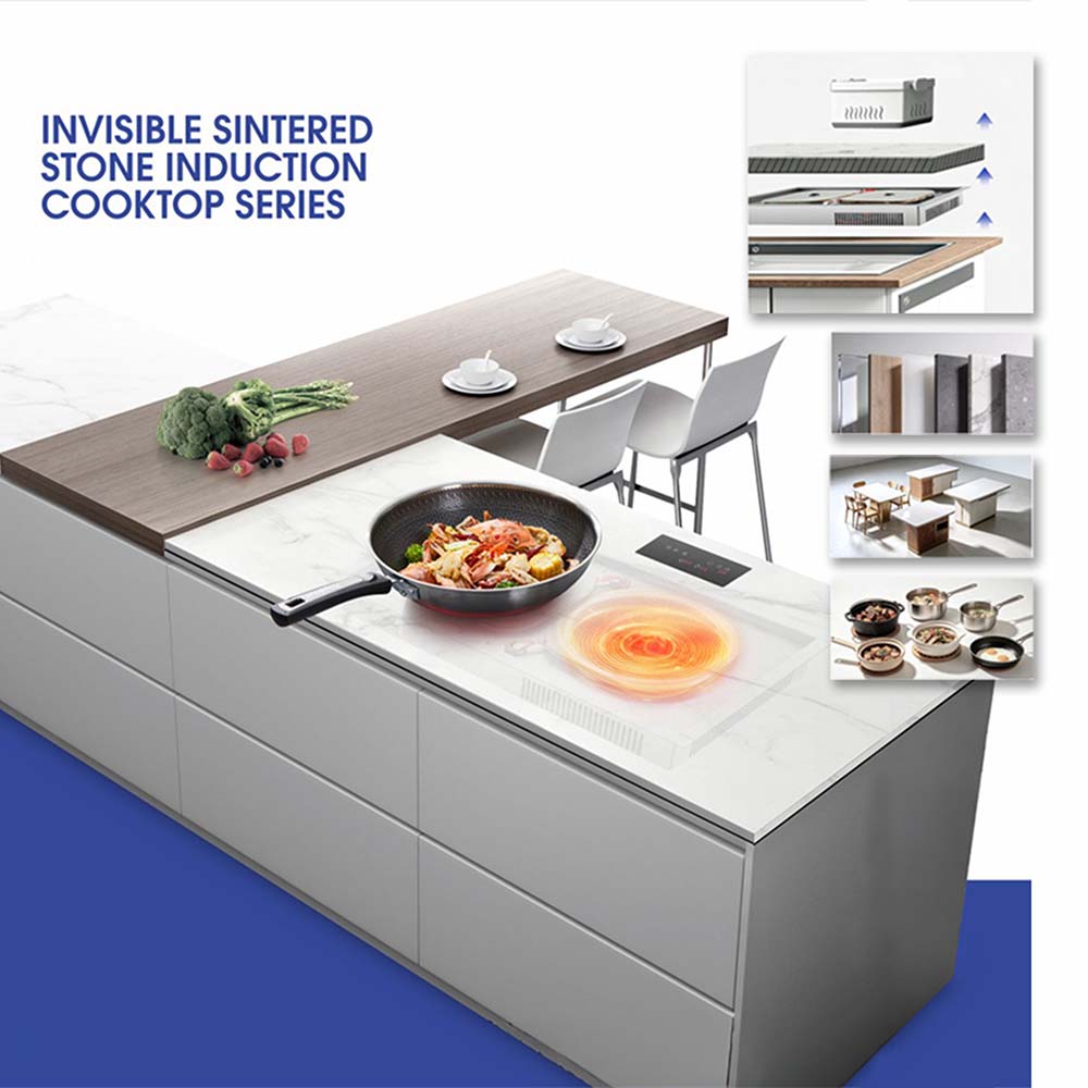 Hidden Built-In Single Burner Iron Induction Cooktop with Invisible Design for Household Use