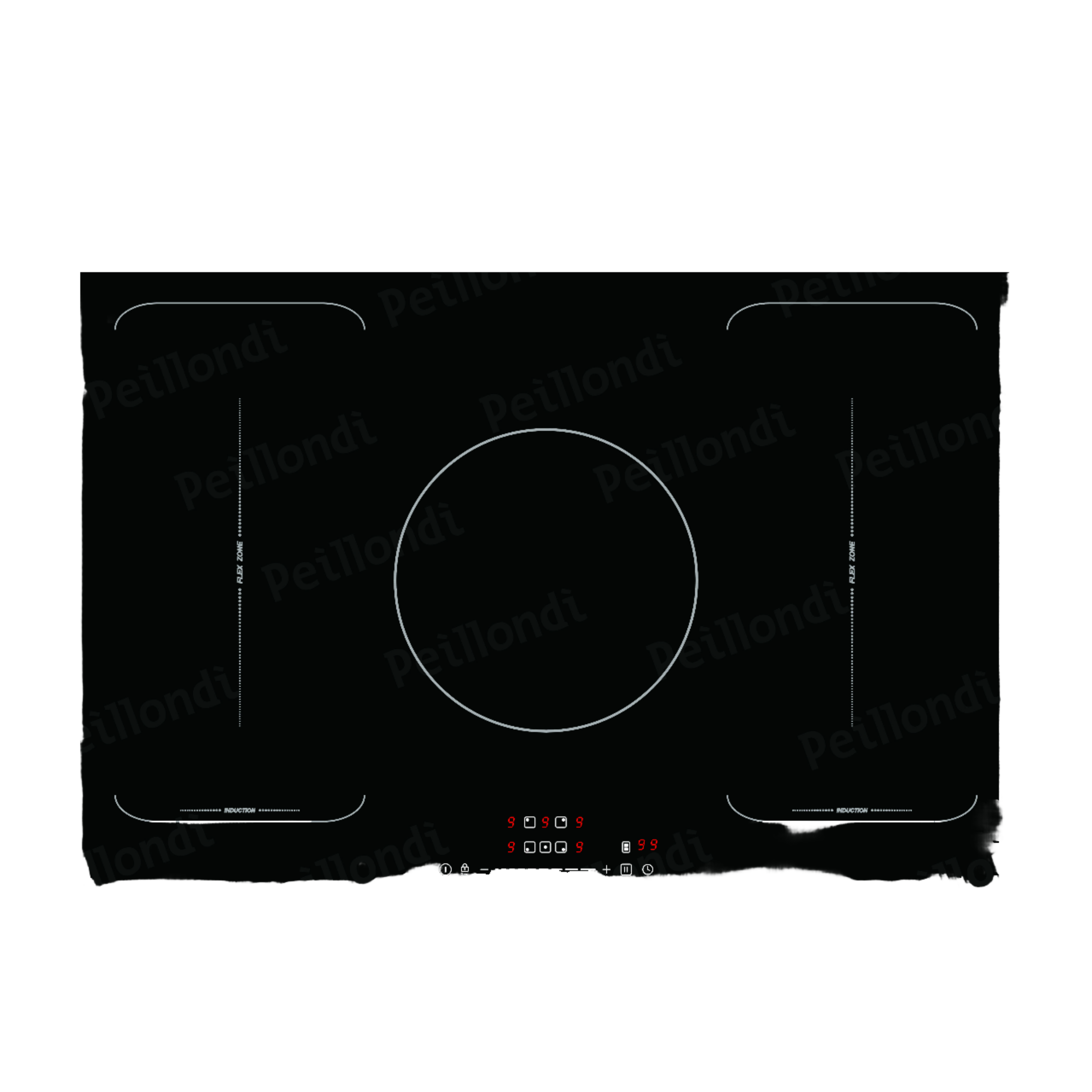 Zone 5 Burners Touch Control Built-in Ceramic Surface Glass Plate Household Electric Induction Cooktop Custom Size Printing