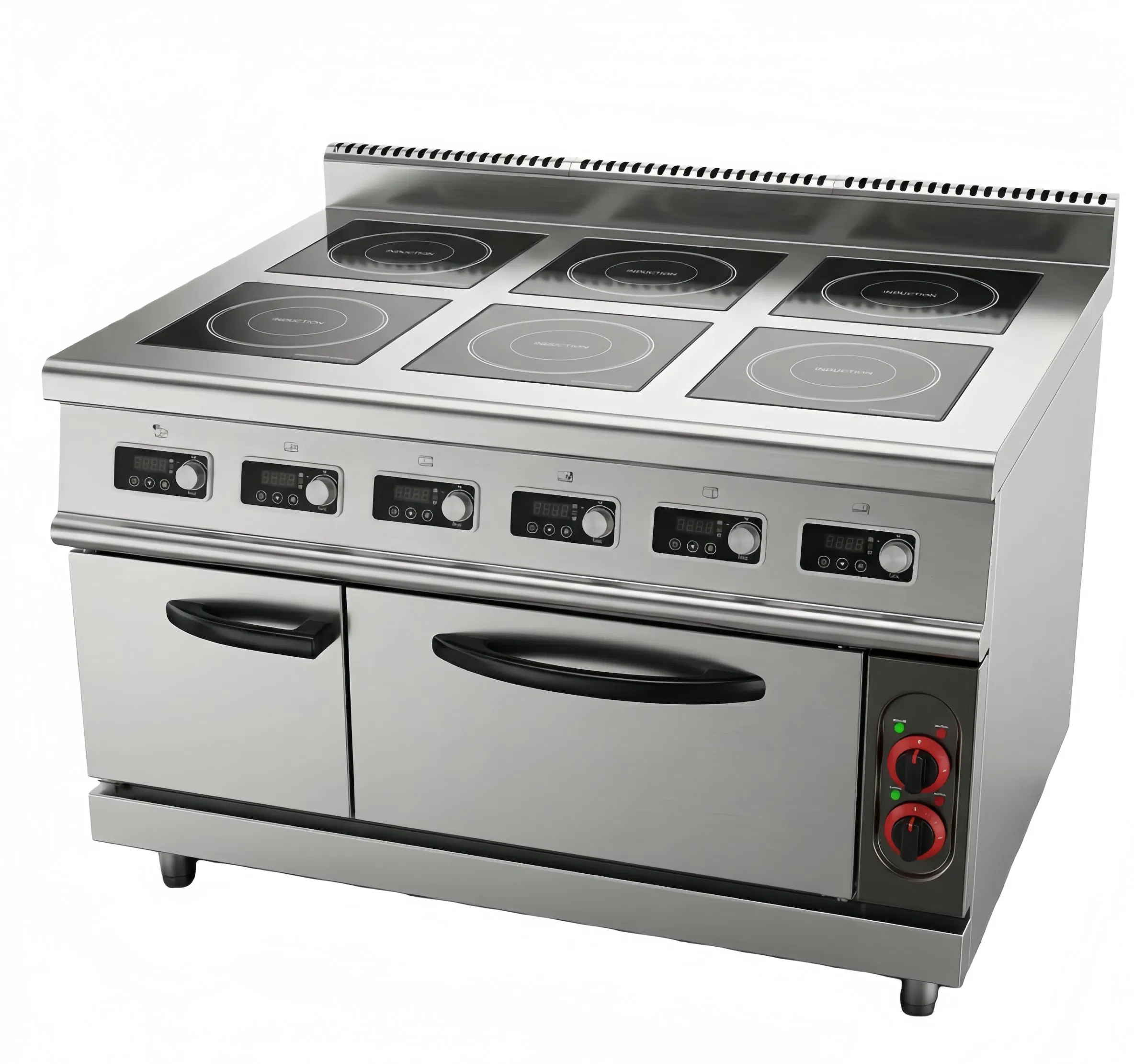 Multifunctional Commercial Kitchen Equipment 4/6 Burners Induction Cooker with Oven