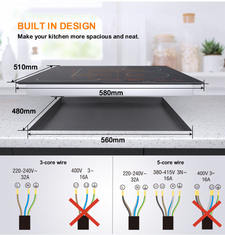 Stock Clearance Blowout 60cm Induction Hob Electric Cooktop Slider Control Black Glass Surface 4 Zones Keep Warm Feature