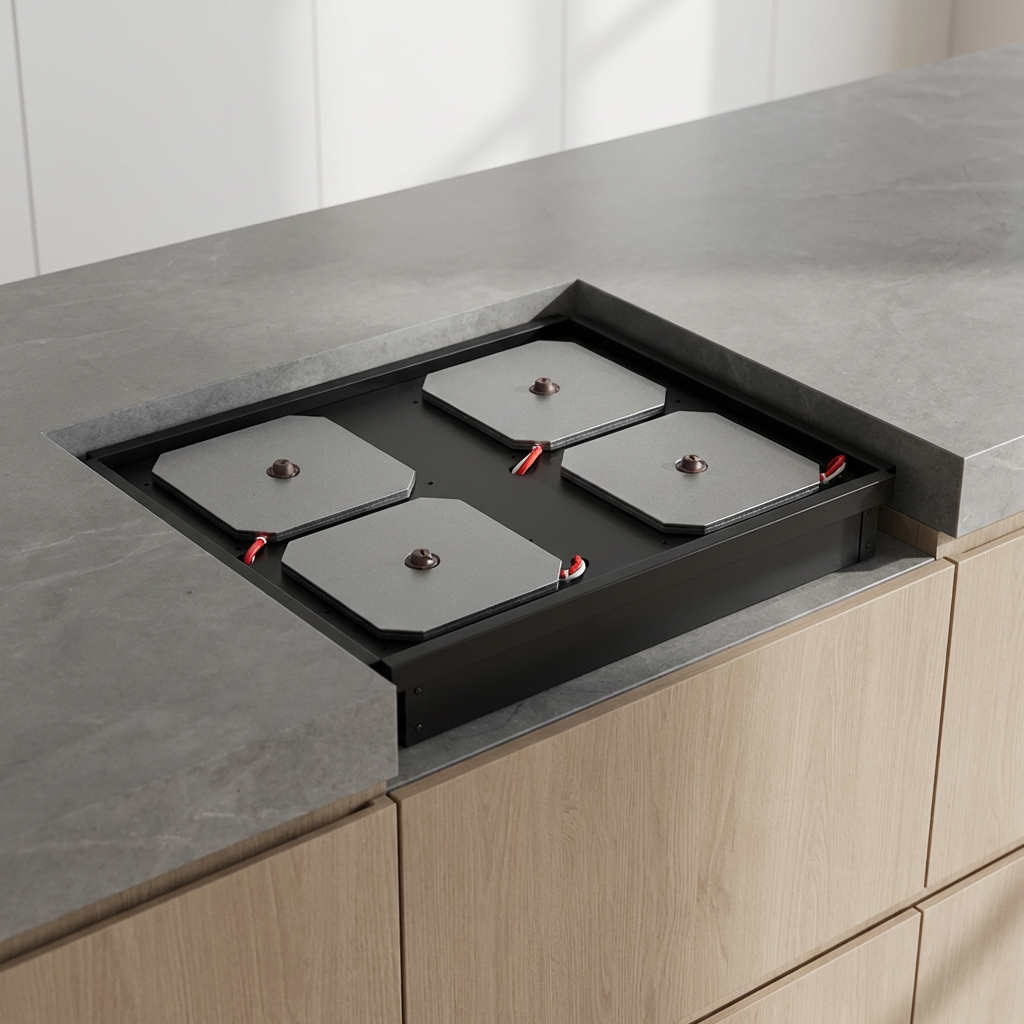 Hidden Built-In Electric Induction Cooker with 4 Burners and Ceramic Panel