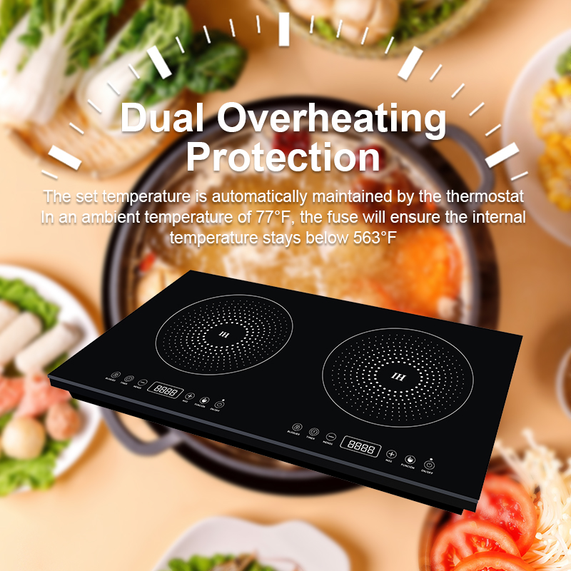 Dual Plates Induction Cooker Electromagnetic Induction Cooktop Two Combined Electric Stove Cooker for OEM logo Brand Pattern