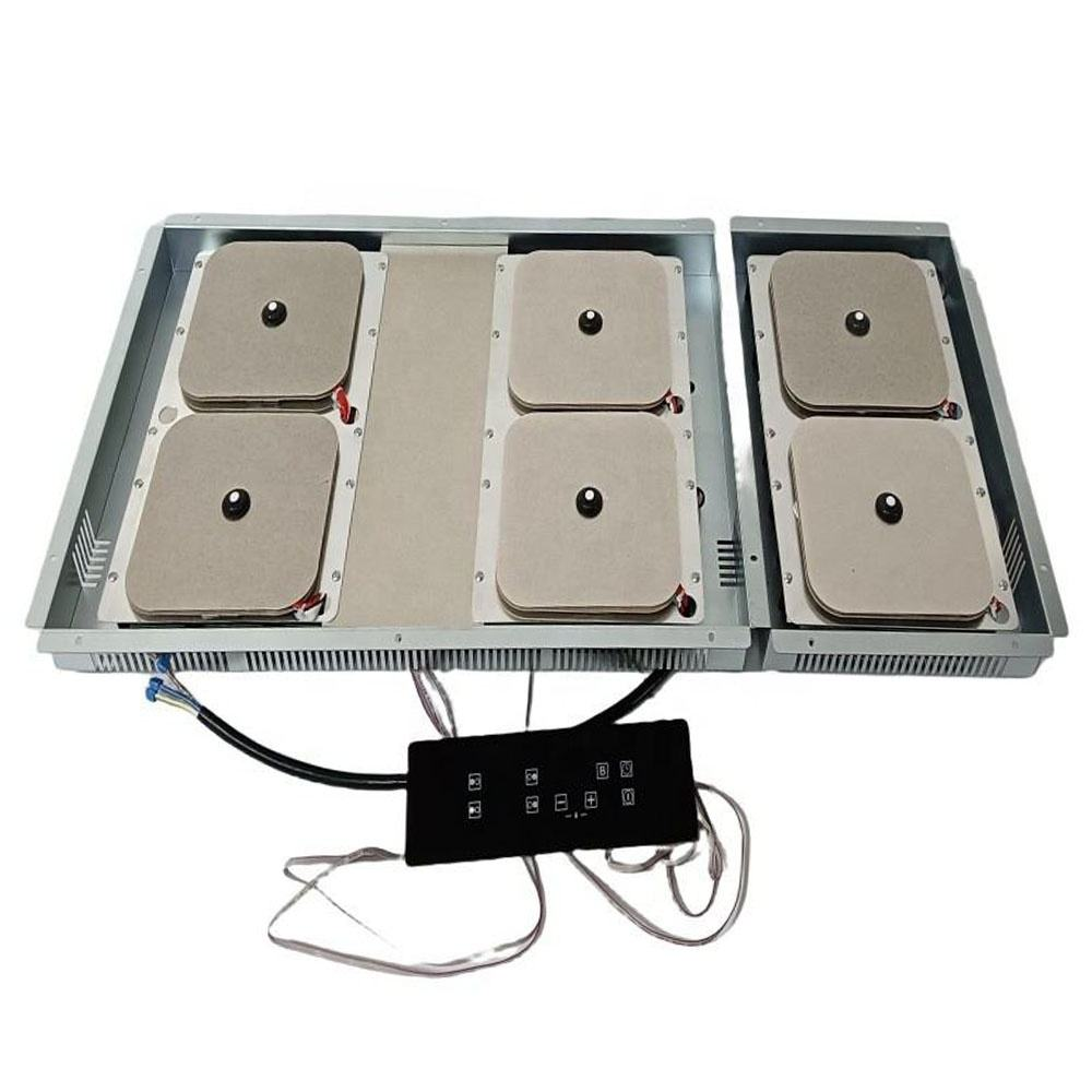 Hidden Invisible Six Burner Induction Cooker Granite Countertop Built-In Cooktop Installation Compatibility Smart Touch Control