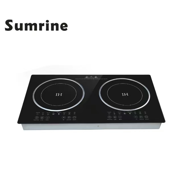 2-Burner Built-In Induction Cooker Electric Stove with Ceramic Cooktops for Home Kitchen Cooking Range