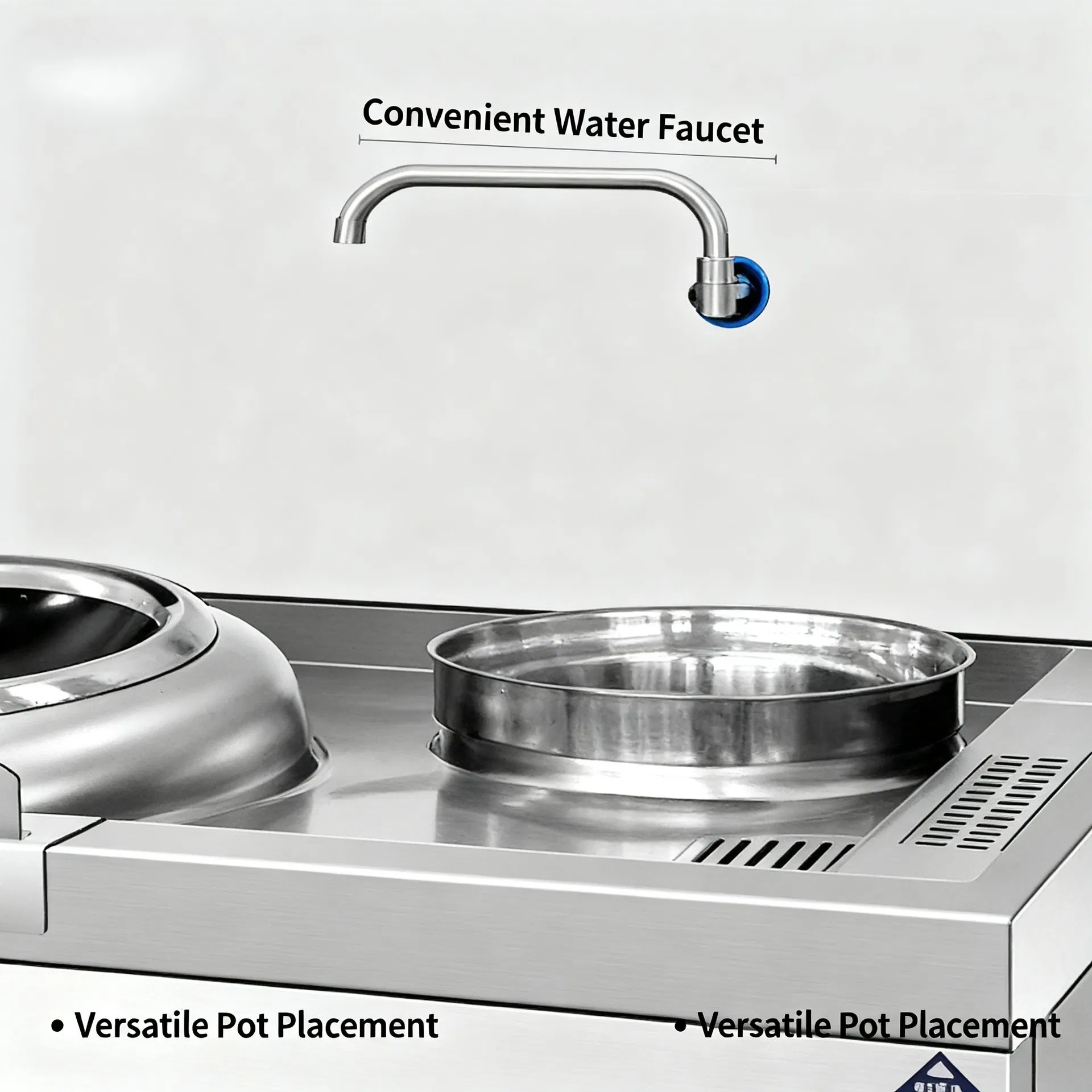 Commercial Induction Wok Cooker Energy Efficient Design for Food Processing