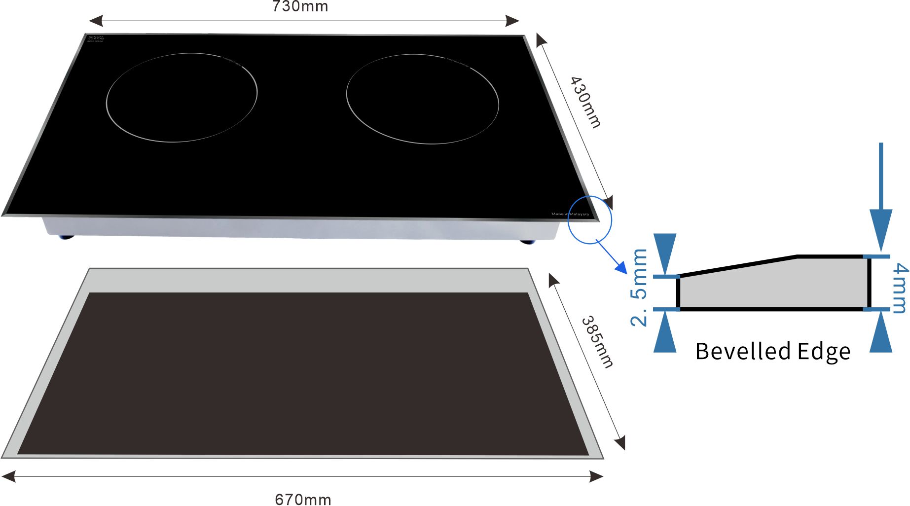 Wifi Programmable Electrical Pre-Set Double Deck Electric Oven Induction Stoves Infrared Hob Tempered Glass