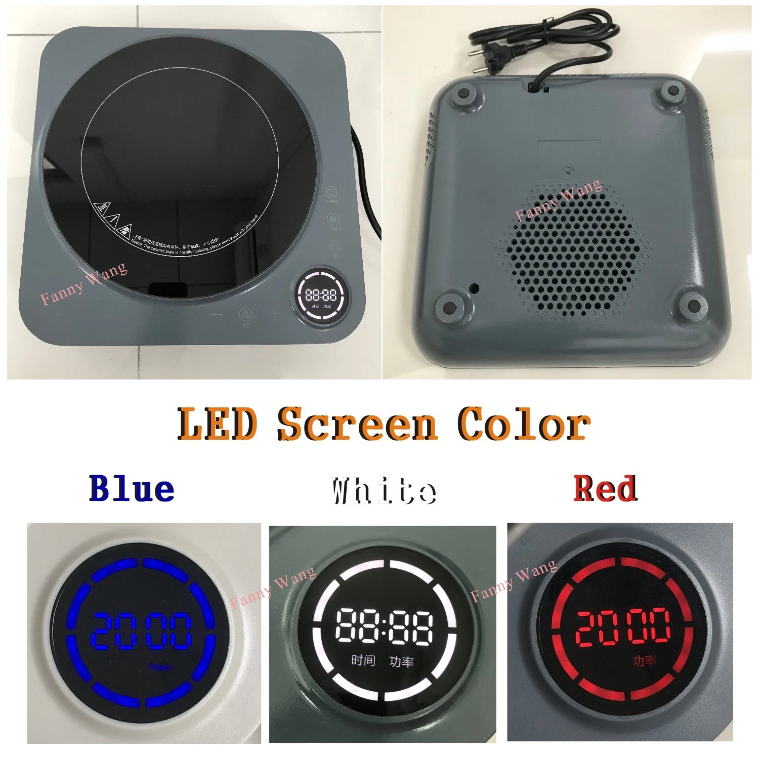 2020 New Kitchenware Single Burner Electric Induction Cooktop with Fashion Circle LED Screen