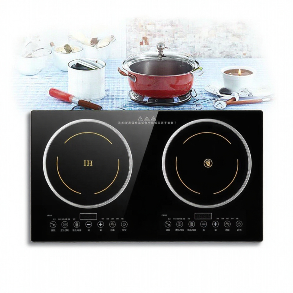 Hot Sale 4000W Electric Double Stove Induction Cooker 2 Burner Ceramic Cooktop Infrared Technology for Home Kitchen RV Use Touch
