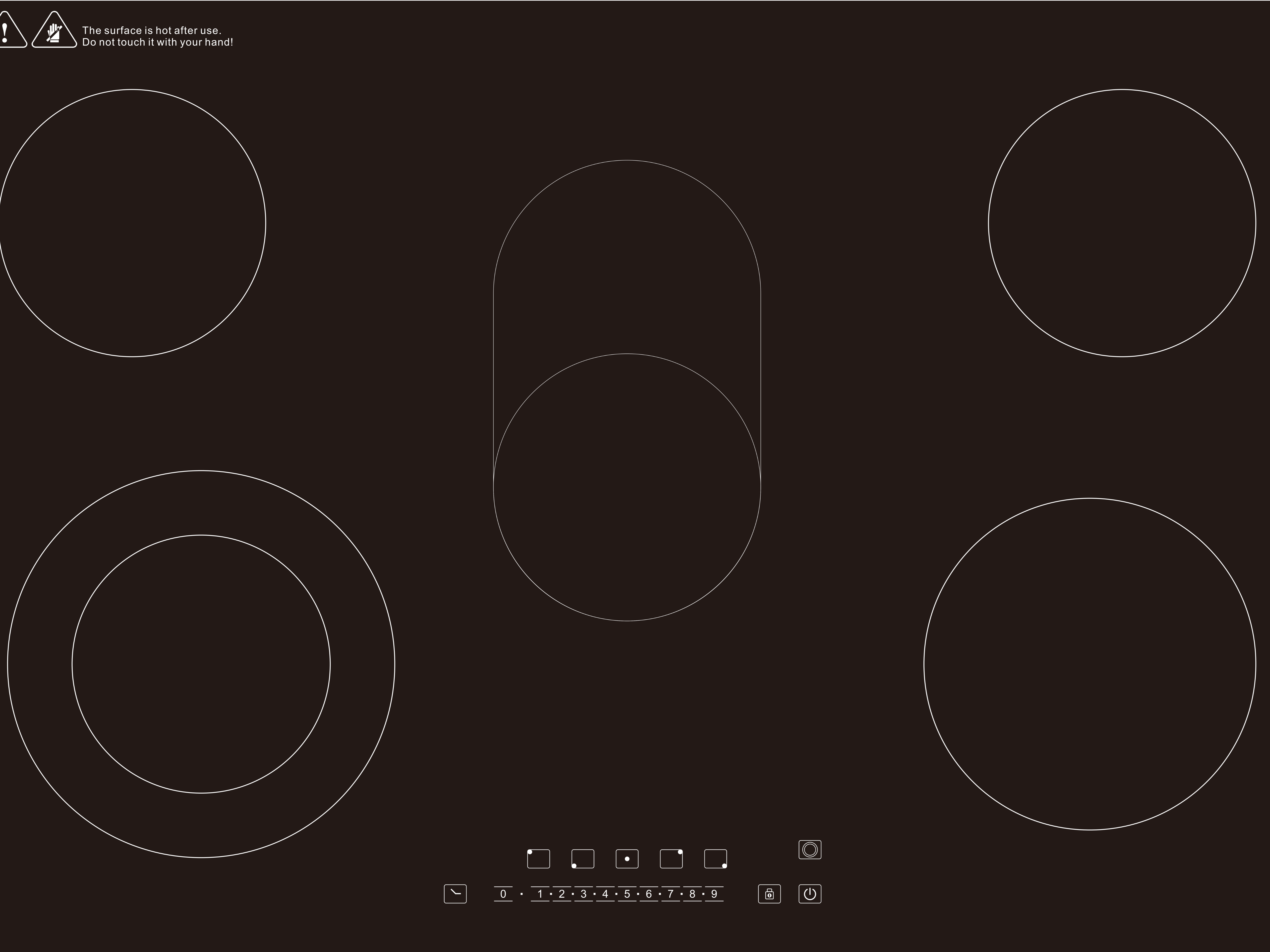 OEM 77cm Stainless Steel Induction Cooktop 5 Burners Touch Control Newest Style Built-in Electric Ceramic Hob Kitchen Easy