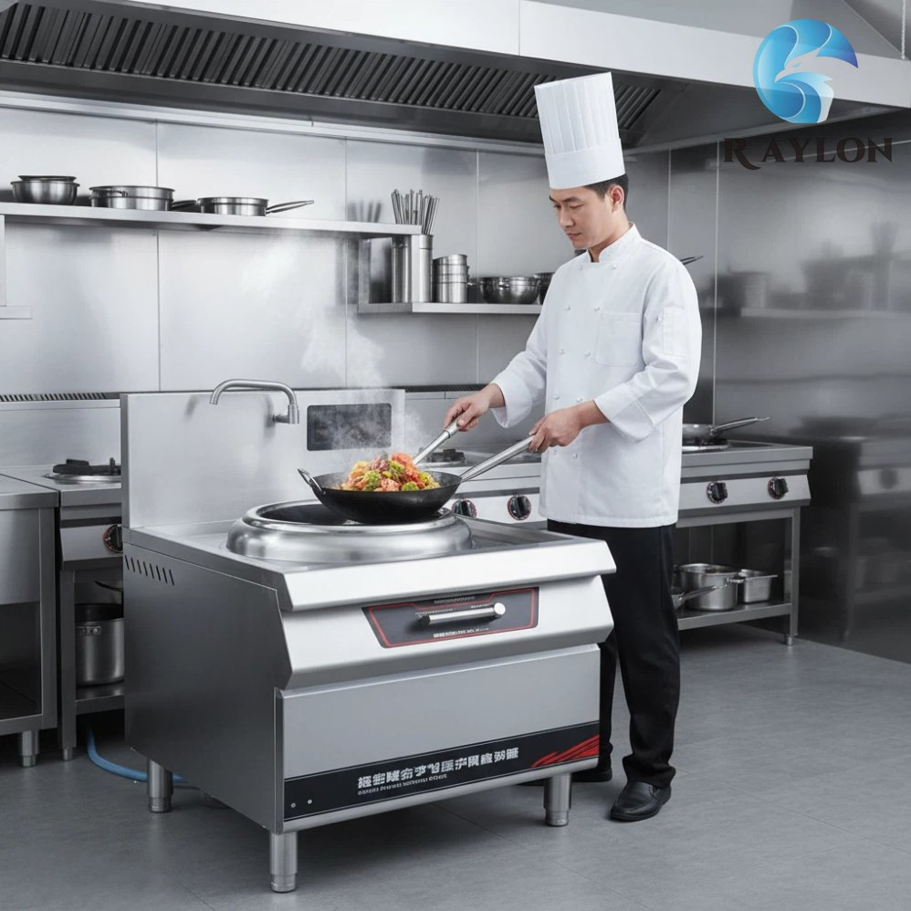 Induction Wok Stove Energy Saving Commercial Cooking Equipment for Restaurant Kitchen