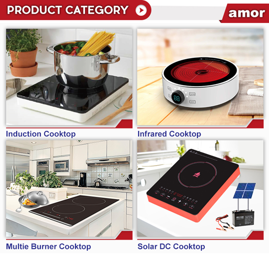 Mobile Wi-Fi APP Control AI-M2 Induction Cooktop Electric Skin Touch with Knob Round Shape Black Crystal Plate Multifunction