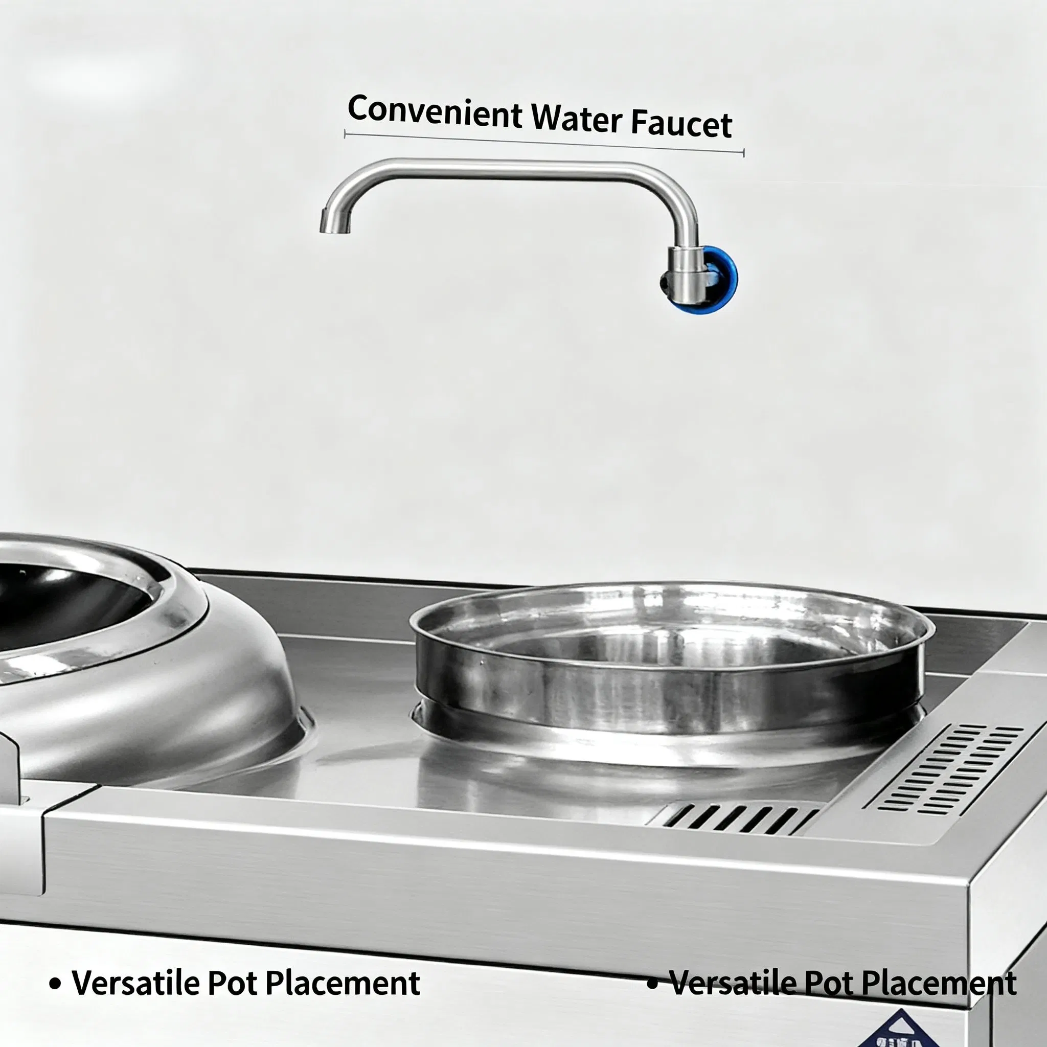 Commercial Induction Wok Cooker Double Burner Design for Restaurant Kitchen
