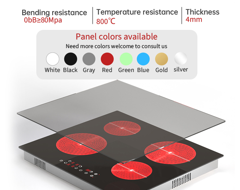 High Smart Electric Infrared Waterproof 5-Burner Built-In Induction Cooktop with Sensor Touch Screen Control 8400W Glass Surface