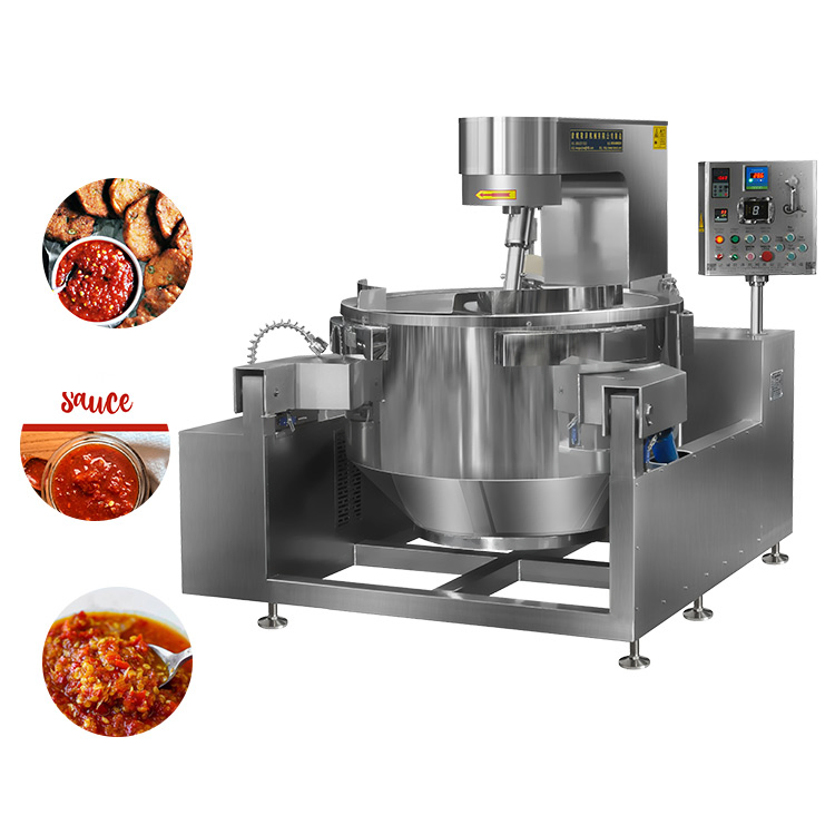 High Quality Full Automatic Gas Fire Chili Sauce Paste Industrial Electric Induction Planetary Cooking Mixer Machine