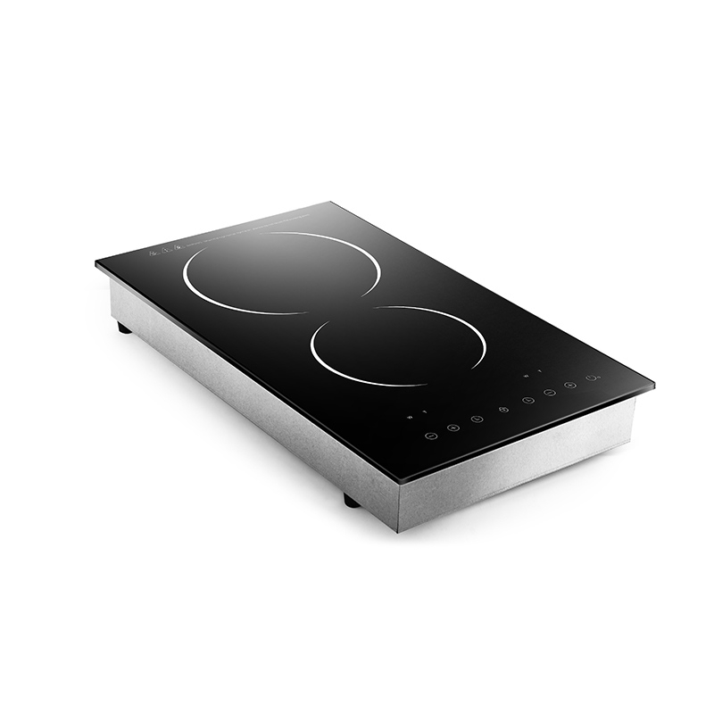 Household Electric Cooktop 2 Burner Induction Cookers Featuring Ceramic Panel Glass Knob Touch Hotpot Function Built-in