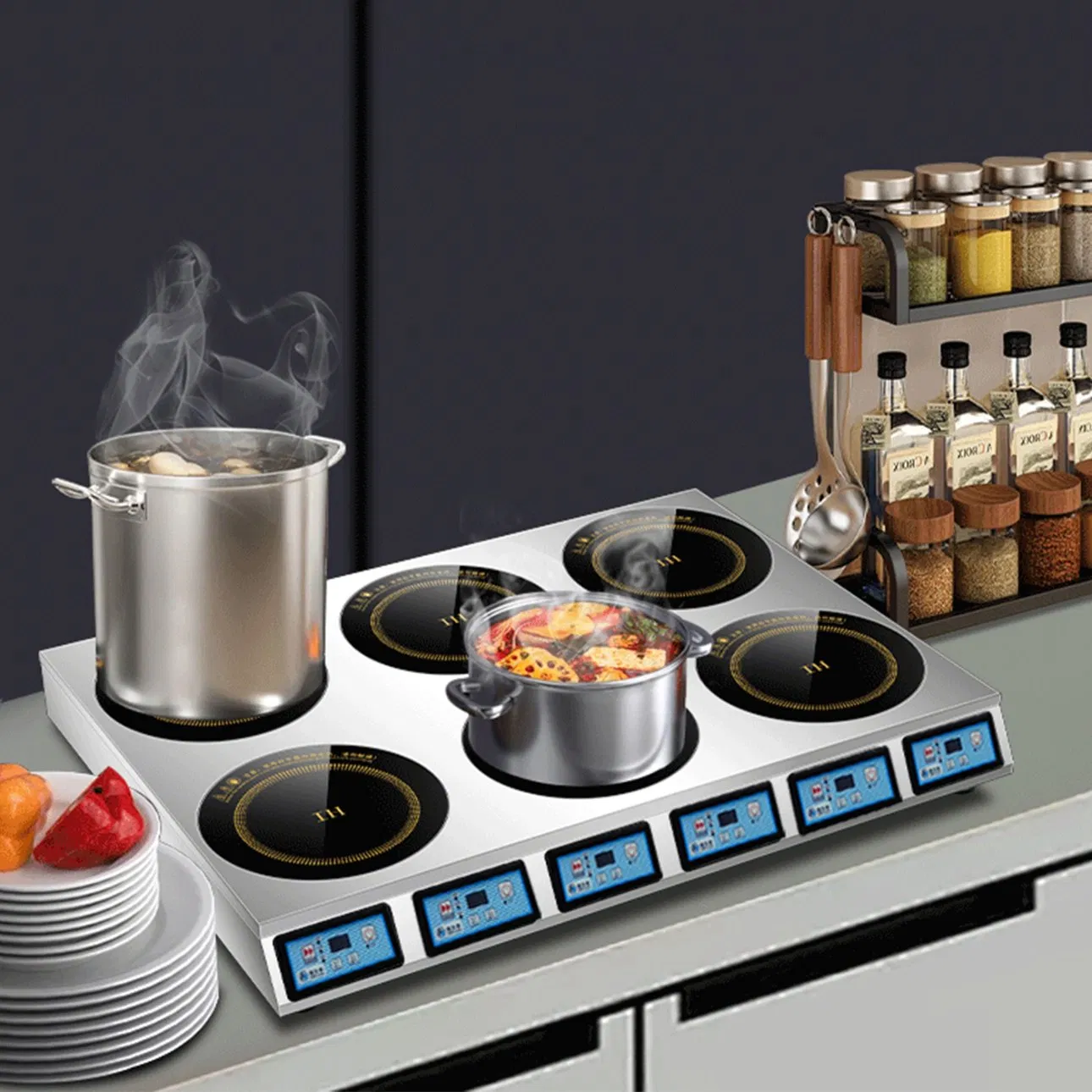 Vertical Induction Cooker for Efficient Cooking and Energy Savings-4 Units