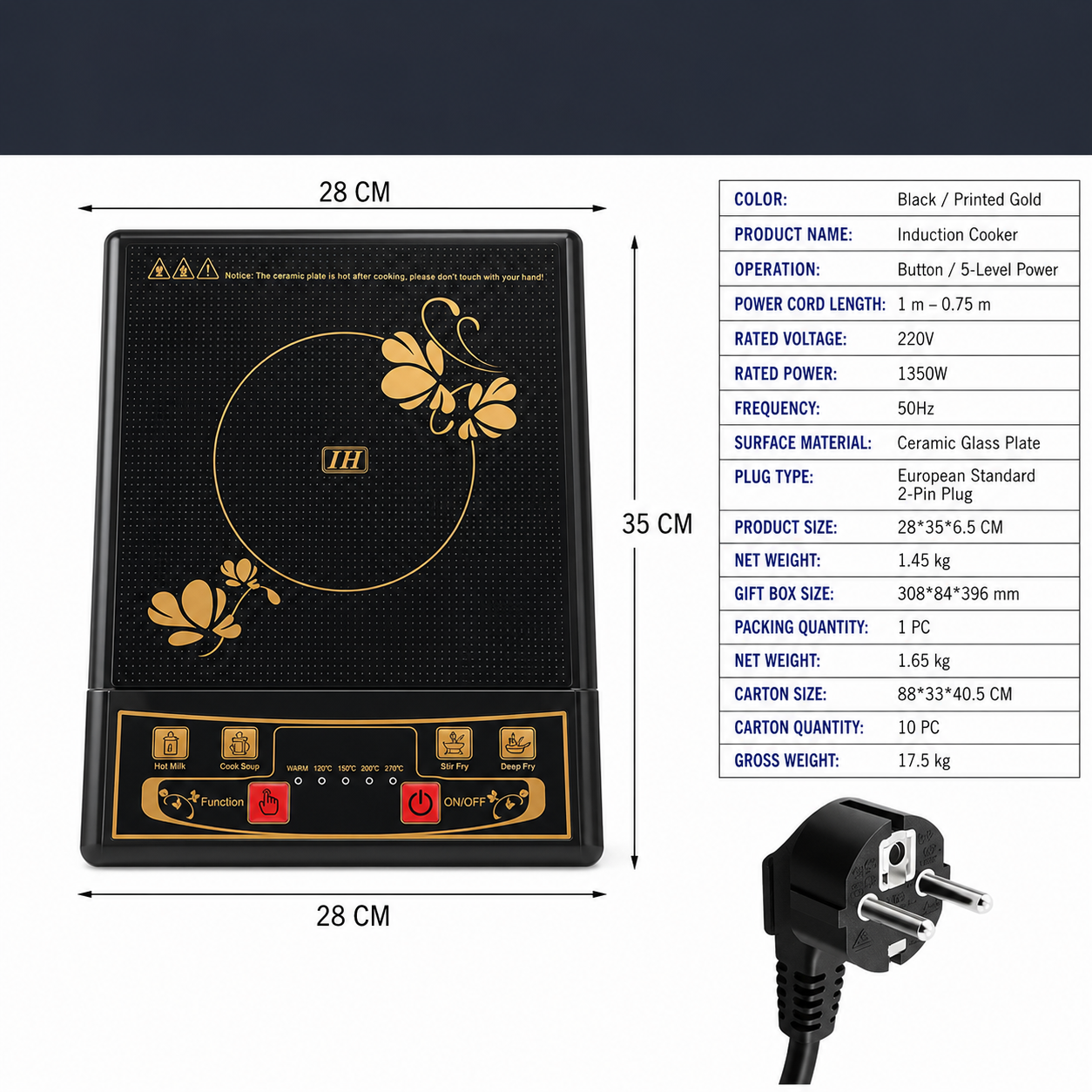 Wholesales Smart Electric Induction Cooker High-Power Touch Screen Energy-Saving Plastic Water Resistant Household