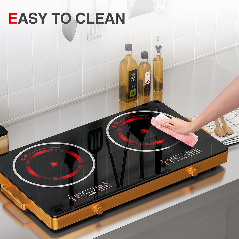 High Quality 3500W 2 Burner Cooktops Double Induction Cookers Electric Stove Radiant Infrared Cooker