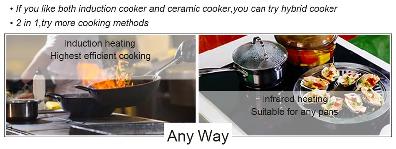 Hybrid Induction Premium 2 in 1 Five Burner Electric Induction - Infrared Ceramic Hob Cooker Cooktop