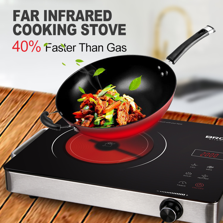 Single Burner Electric Infrared BBQ Grill Induction Stove Ceramic Panel Induction Cooktop for Household Use
