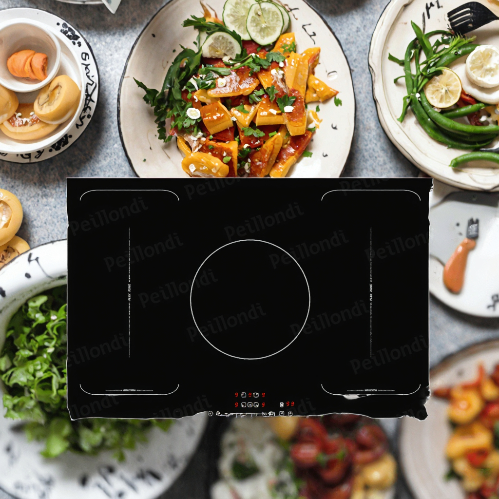Zone 5 Burners Touch Control Built-in Ceramic Surface Glass Plate Household Electric Induction Cooktop Custom Size Printing