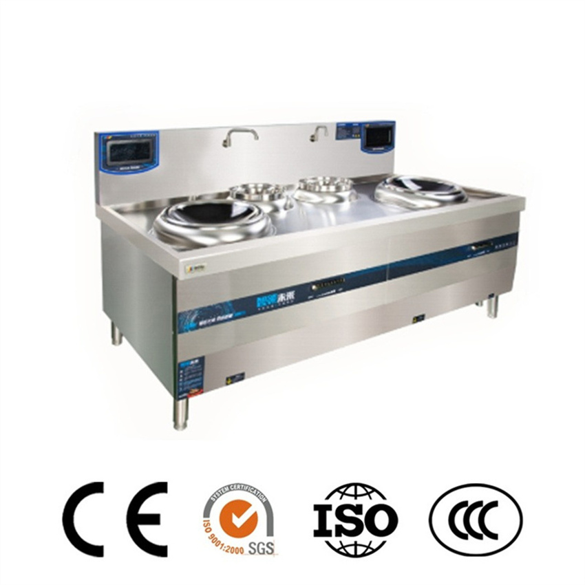 Commercial Chinese Restaurant Cooking Station Industrial 2 Burner Induction Wok Range