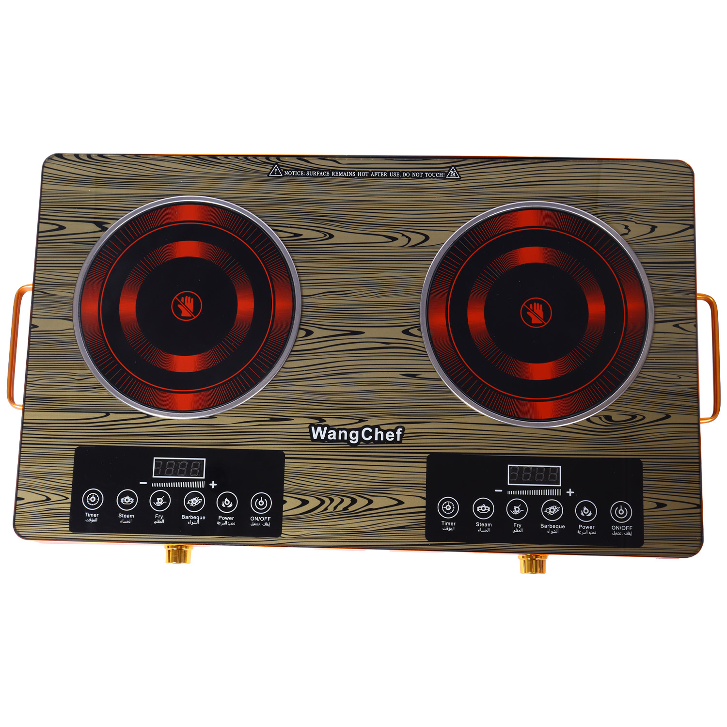 Double Silver Crest Portable Commercial Ceramic Electric Induction Cooktop 2 Burner Kitchen Cooker
