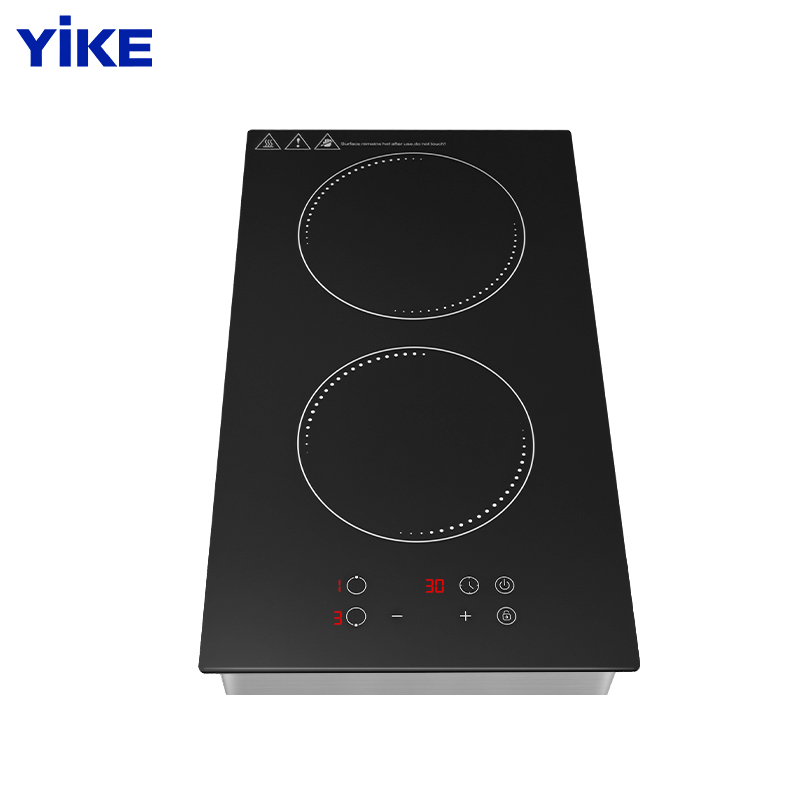 Double Burner Induction Cooker Touch Stainless Steel Waterproof Design Built-In Installation 2000-2999W Power 1-Year Warranty
