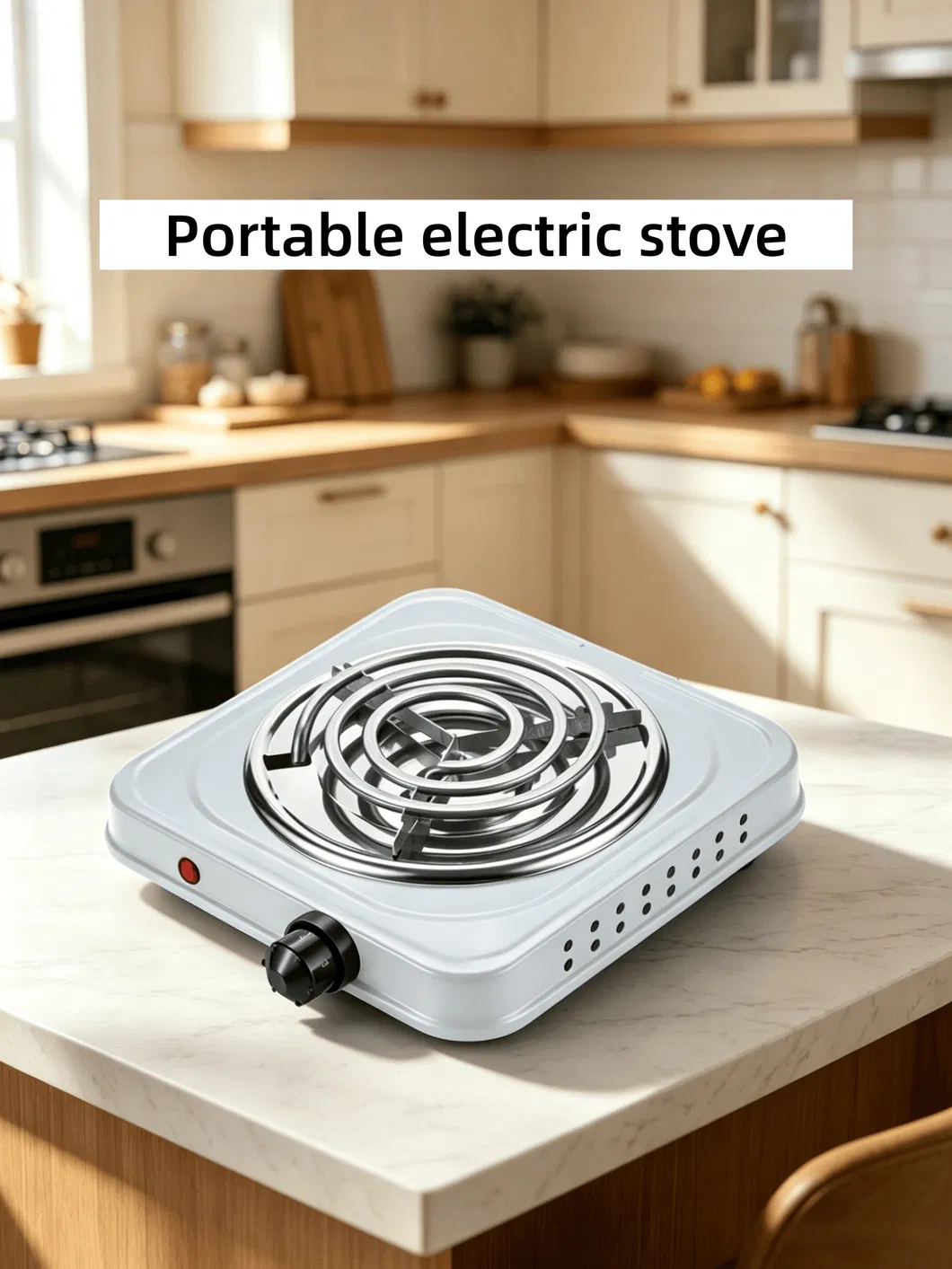 Portable Electric Single Burner Cooktop for Camping, RV and Home Use