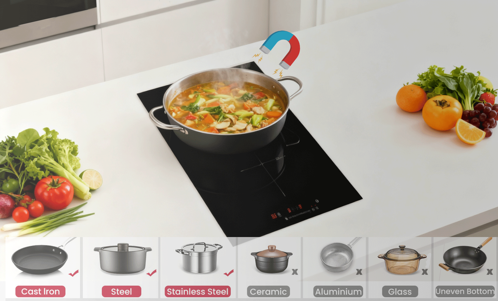 3600W Electric Induction Cooker with Concise Design