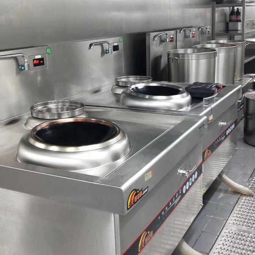 Commercial Double Wok Induction Stove Industrial Free-Standing 2 Burner Electric Chinese Cooker Range for Restaurant Kitchen