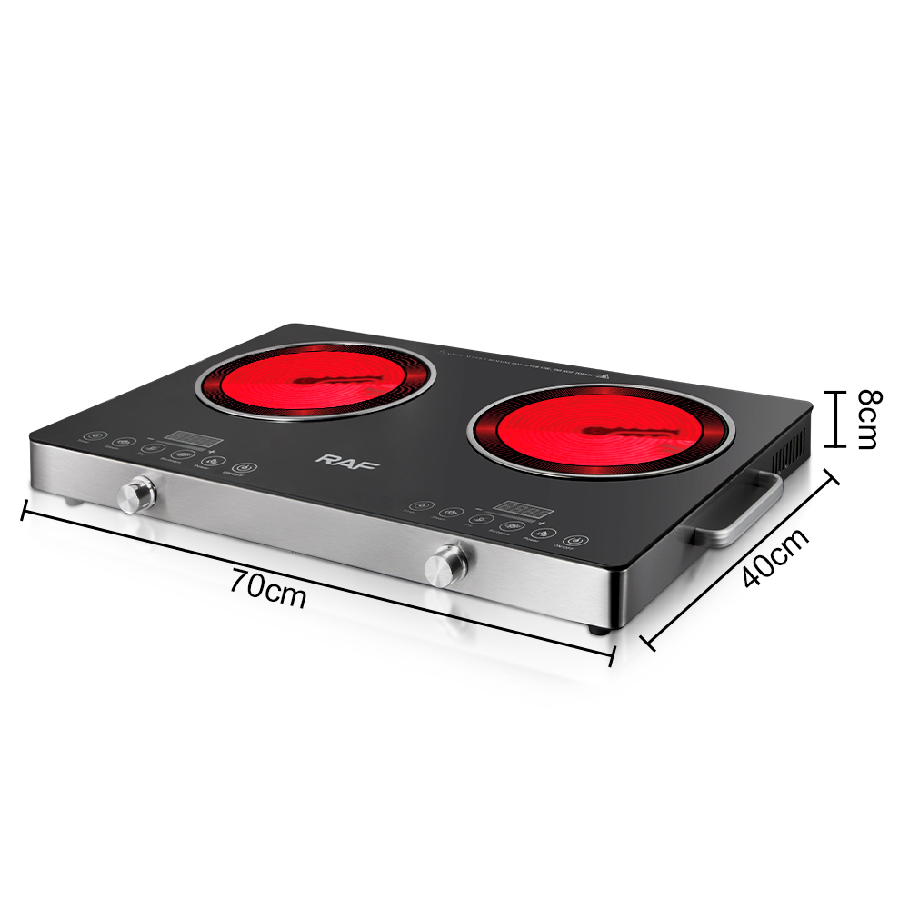 RAF Quality 7000W 2 Burner Cooktops Double Induction Cookers Electric Stove Radiant Infrared Cooker
