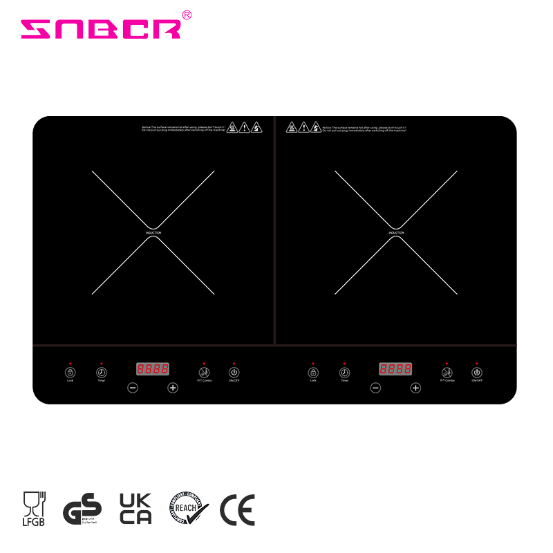 Modern Design 2 Burners Induction Cooker High Power Touch Control Smart Multi-Function Cooking Stove Electric Induction Cooktop