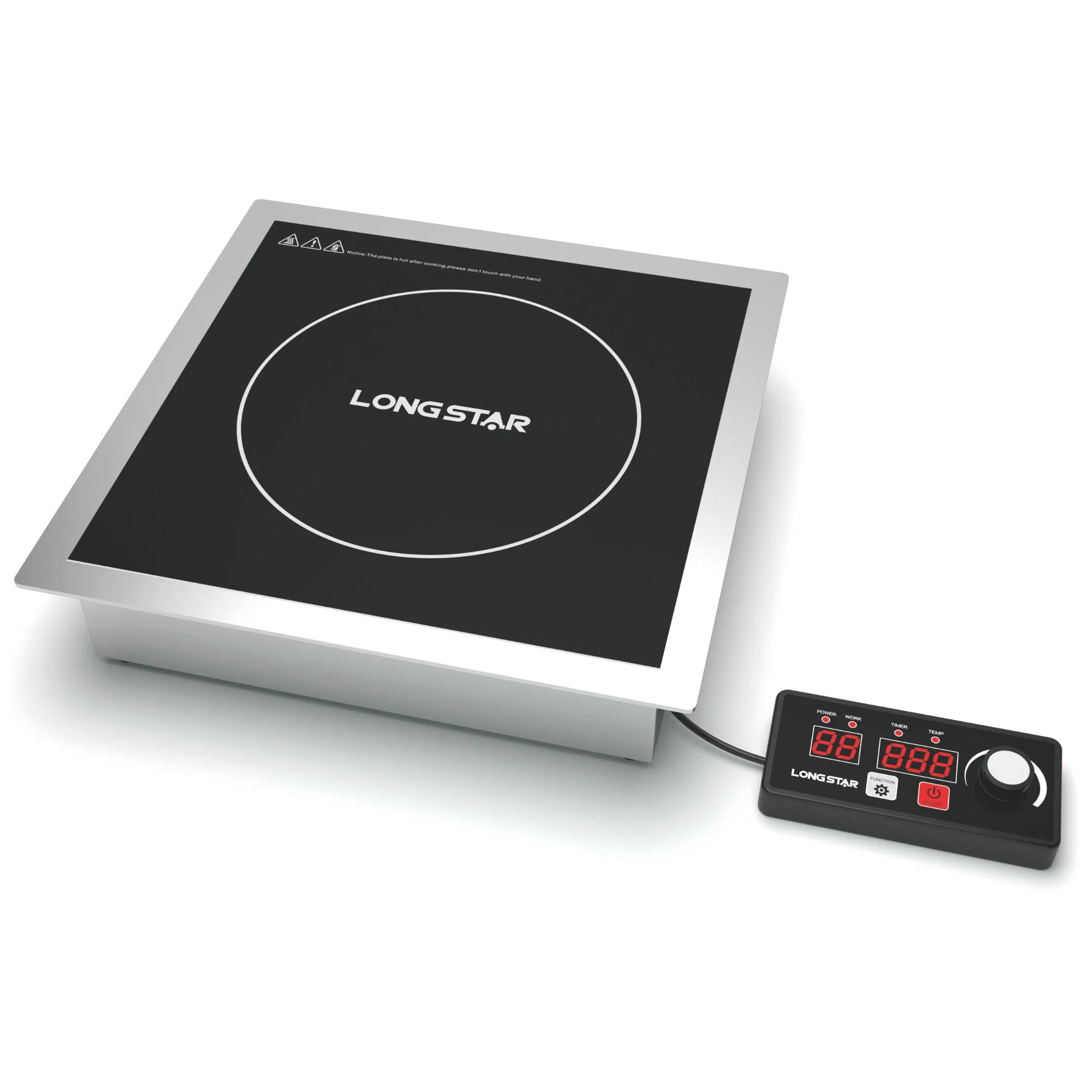 Stainless Steel Body 220V 230V 7000W Commercial Induction Cooker 2 Plate Burner 4 Digital Display